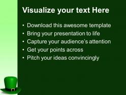 Happy st patricks day green hat of templates ppt backgrounds for slides