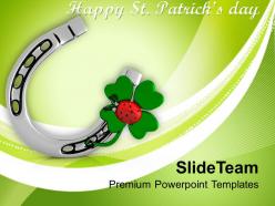 Happy st patricks day shamrock with lucky symbol templates ppt backgrounds for slides