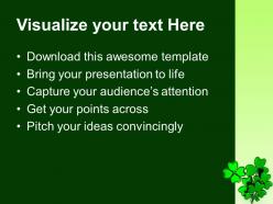 Happy st patricks day shamrock with message templates ppt backgrounds for slides