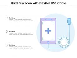 Hard disk icon with flexible usb cable