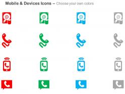 Hard disk phone video call chat ppt icons graphics
