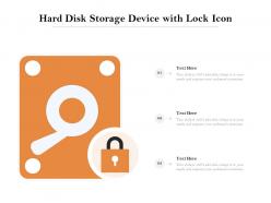 Hard disk storage device with lock icon