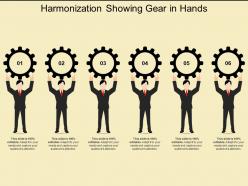 Harmonization showing gear in hands