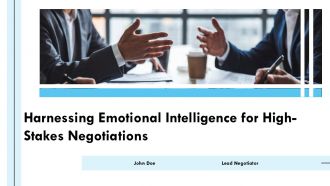 Harnessing Emotional Intelligence For High Stakes Negotiations PPT Mockup ACP