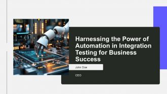 Harnessing The Power Of Automation In Integration Testing For Business Success PPT Structure ACP