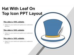Hat with leaf on top icon ppt layout
