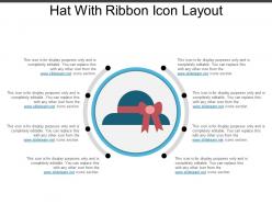 Hat with ribbon icon layout