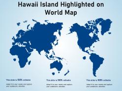 Hawaii island highlighted on world map
