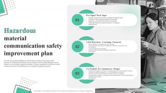 Hazardous Material Communication Safety Improvement Plan