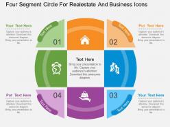 Hb four segment circle for realestate and business icons flat powerpoint design