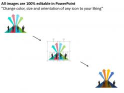 Hc business peoples with four progressive arrows and icons flat powerpoint design