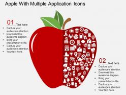 Hd apple with multiple application icons flat powerpoint design