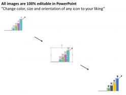 Hd four staged business bar graph with growth indication flat powerpoint design