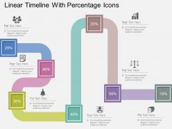 Hd linear timeline with percentage icons flat powerpoint design