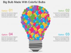 He big bulb made with colorful bulbs flat powerpoint design