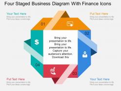 He four staged business diagram with finance icons flat powerpoint design