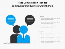 Head conversation icon for communicating business growth plan