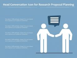 Head conversation icon for research proposal planning
