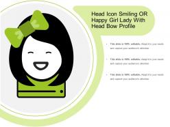 Head Icon Smiling Or Happy Girl Lady With Head Bow Profile