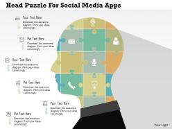 Head puzzle for social media apps flat powerpoint design