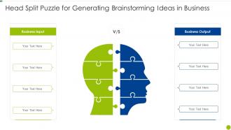 Head Split Puzzle For Generating Brainstorming Ideas In Business