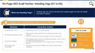 Heading Tags Factors For On Page SEO Audit Edu Ppt