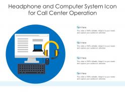 Headphone and computer system icon for call center operation
