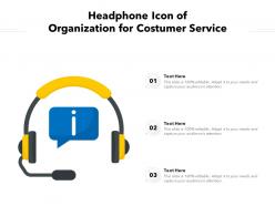 Headphone icon of organization for costumer service