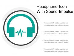 Headphone icon with sound impulse