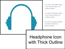 Headphone icon with thick outline