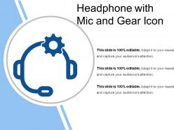 Headphone with mic and gear icon