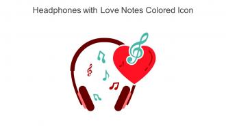 Headphones With Love Notes Colored Icon In Powerpoint Pptx Png And Editable Eps Format
