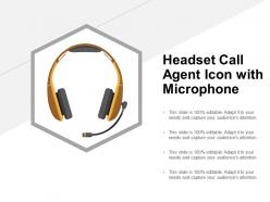 Headset call agent icon with microphone