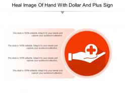 Heal image of hand with dollar and plus sign