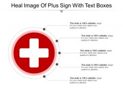 Heal image of plus sign with text boxes