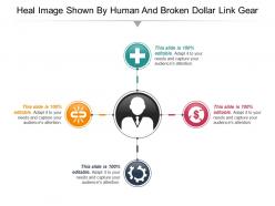 Heal image shown by human and broken dollar link gear