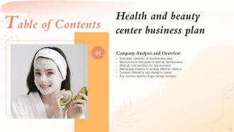 Health And Beauty Center Business Plan Powerpoint Presentation Slides Informative Content Ready