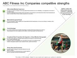 Health and industry abc fitness inc companies competitive strengths ppt powerpoint presentation slide