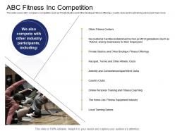 Health and industry abc fitness inc competition ppt powerpoint presentation portfolio format