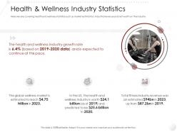 Health and wellness industry statistics market entry strategy gym health fitness clubs industry ppt professional