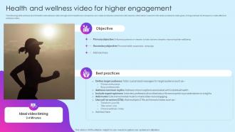 Health And Wellness Video Engagement Healthcare Marketing Ideas To Boost Sales Strategy SS V