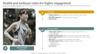 Health And Wellness Video For Higher Engagement Promotional Plan Strategy SS V