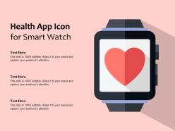 Health app icon for smart watch