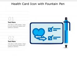 Health Card Icon With Fountain Pen