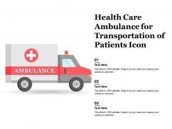 Health care ambulance for transportation of patients icon