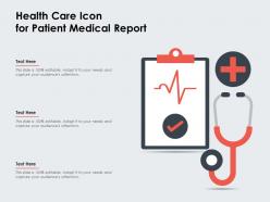 Health care icon for patient medical report