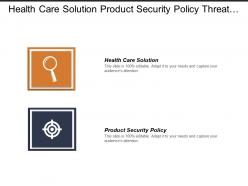 Health Care Solution Product Security Policy Threat Modeling