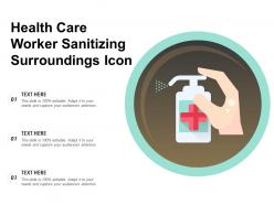 Health care worker sanitizing surroundings icon