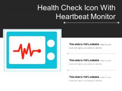 Health check icon with heartbeat monitor
