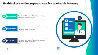 Health Check Online Support Icon For Telehealth Industry